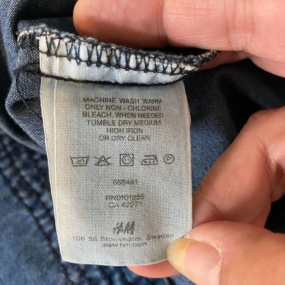 H&M DRESS BLUE DENIM WOMENS SIZE 2 - Picture 6 of 7
